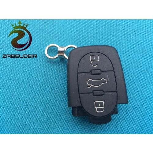 1Pcs Of New Replacement Key Case Shell Flip No Logo For Audi A4 A6 A8 TT Quattro S4 S6 S8 3+1 Blank Panic CR2032 Car Accessories