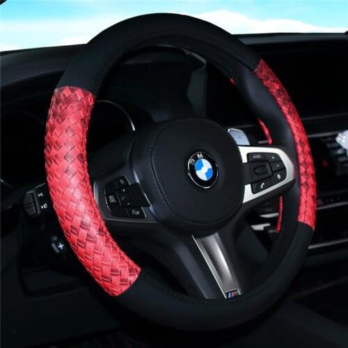 Steering wheel cover car steering wheel cover four seasons woven four-section splicing car handle sports
