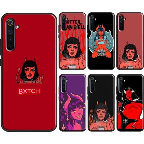 Cute Sexy Girl Devil For OPPO Realme 8 6 7 Pro C3 C11 C15 GT X7 X2 Pro Case For OnePlus Nord 8T 8 9 Pro Coque