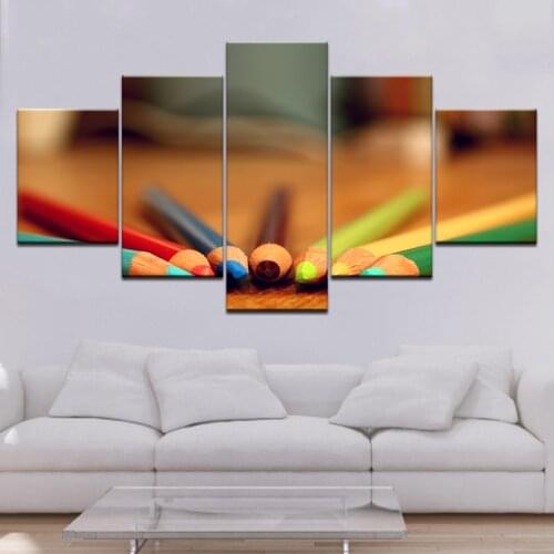 The colorful pencil 5 piece Wallpapers modern Modular Poster art Canvas painting for Living Room Home Decor