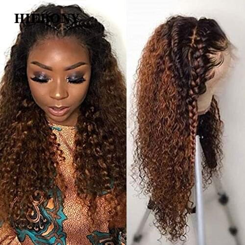 Ombre 1B30 Curly Lace Front Human Hair Wigs with Baby Hair Ombre Blonde 13x6 Curly Lace Front Wig Bleached Knots for Black Women