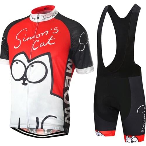 Cycling jersey Cat Summer Clothing 2021 Men shirt Red bicicleta Pro mtb Bike Short Sleeve Set Shorts Equipment Team