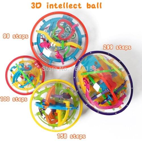 3D Magical Intellect Maze Ball 99/100/158/299steps,IQ Balance Perplexus Magnetic Ball Marble Puzzle Game for Kid and Adult Toys