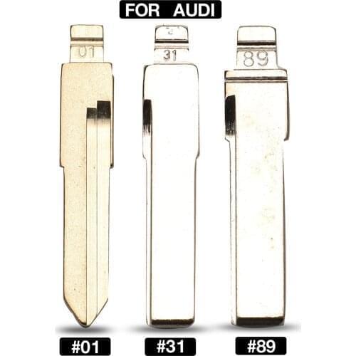 Kutery 10PCS #01 #31 #89 Car Flip Smart Remote Key Blade For Audi 100 Gol B4 A2 A3 A4 A6 A6L A8 S5 Q7 TT 01 Folding Key Blank