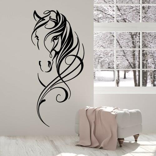 Beautiful Horse Head Wall Decal Pet Animal Art Decor Office Vinyl Wall Stickers For Living Room Chinese Style Decoration M85