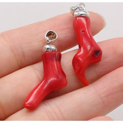 Red Coral Irregular Tree Branch Pendant Cute Creative Beads Handmade Crafts Making DIY Necklace Bracelet Earrings Jewelry