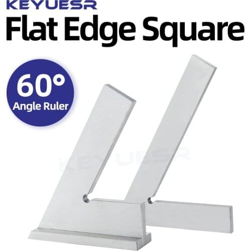 60 Degree Flat Edge Square Stainless Steel Angle Ruler With Seat Oblique Angle Measuring Square Machinist Ruler Woodworking Tool
