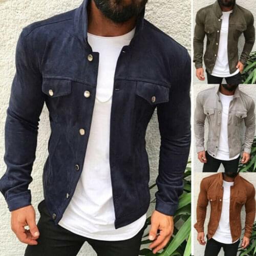 Fashion Mens Jackets Casual Slim Fit Jacket Coat Long Sleeve Work Cargo Spring Autumn Plus Size Male Outwear Tops Clothing