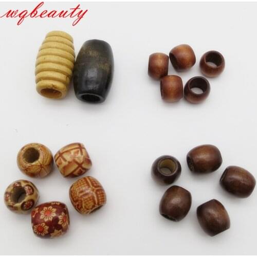 17Pcs/Lot mix wooden set Crochet Braid hair Dread Dreadlock Beads Tube Ring Cuffs Clip For Extension Accessories