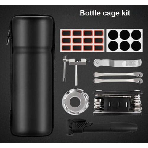 Bicycle Tire Repair Kit Set Bike Tire Puncture Repair Tools Bicycle Tire Patch Pump Cycling Tool Combination Bike Storage Bottle