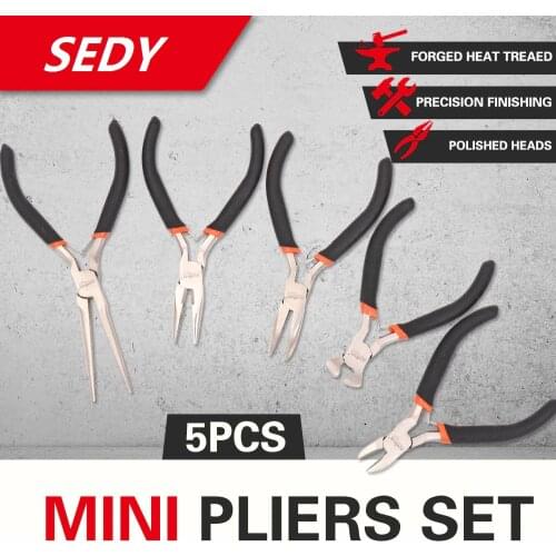 2020--- 5pcs Jewelers Pliers Set Jewelry Making Beading Wire Cutter Repair Pry Open Tool 5" Mini Electronic Pliers Kit Hand Tool