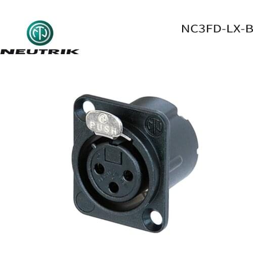 NEUTRIK NC3FD-LX-B 3 pole Female receptacle gold-plated contacts XLR cannon socket