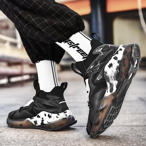 New Fashion Running Shoes Men Trendy Chunky Sneakers Comfortable Outdoor Breathable Sports Shoes Mesh Walking Shoes Zapatillas