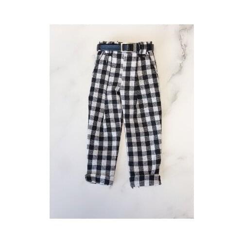 Blythes doll clothes fashion versatile skinny leg jeans casual small foot trousers + western style leather belt two-piece set