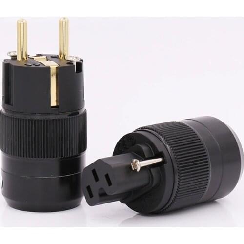 One pair/lots USA Pailiccs plated gold EU Version Connector plug+ IEC Connector