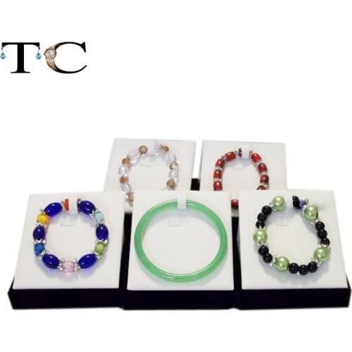 Wholesale Jewelry Display 5pcs/lot Bangle Stand Bracelet Holder White Leather Jewellery Showcase Rack Display