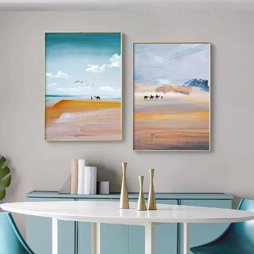 Desert Natural Scenery Landscape Poster Nordic Canvas Painting Texture Print Canvas Art Wall Picture Home Living Room Decor