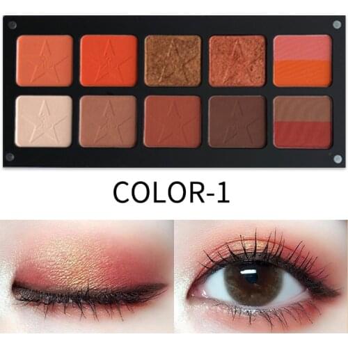 R&B 12 Colors Nude Glitter Eyeshadow Matte Shimmer Palette Long Lasting Waterproof Mineral Powder Eye Shadow Makeup Cosmet