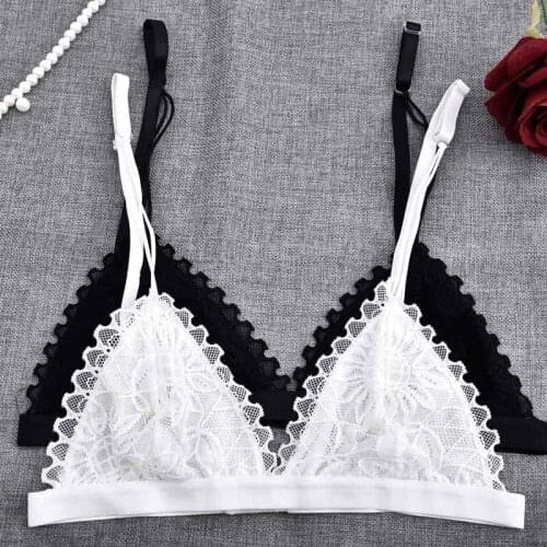 Sexy Bra Floral Lace Seamless Bralette Wire Bra Bustier Sheer Top Transparent Cup Wireless Bras Brassiere Lingerie Hot