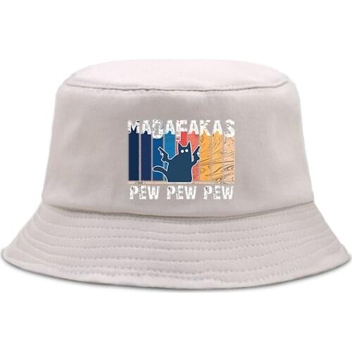 Pew Pew Madafaka Harajuku Fisherman Hat Unisex Outdoor Street Bucket Hats Hip Hop Summer Beach Cap Sun Shade Street Fishing Caps