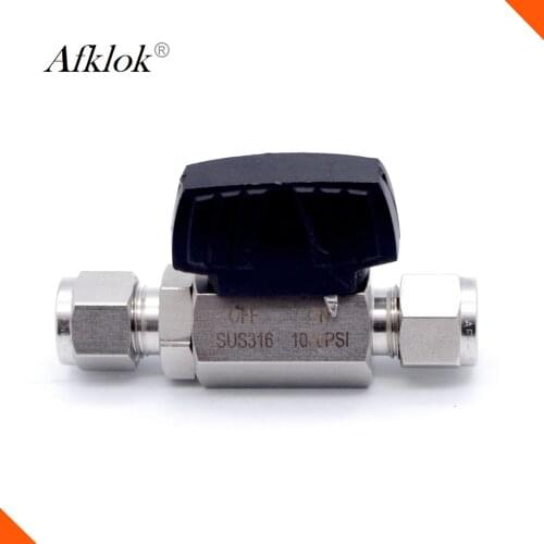 Stainless steel ball valves 2Way Handle 6mm, 8mm, 10mm, 12mm, 1/4", 3/8", 1/2"OD Compression Connection Low Pressure 1000PSI