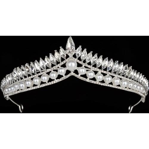 Tiaras and Crown HADIYSNA Gorgeous Classic Bridal Wedding Hair Accessories Party Hair Jewelry Headband BCY8956 Conjunto de joyas