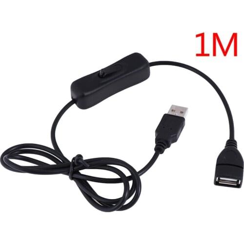 USB Cable Male to Female Switch ON OFF Cable Toggle LED Lamp Power Line Black Electronics Date Converting 1M Quantity: 1 PC