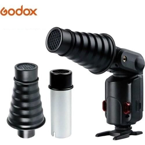 Godox AD-S9 Flash Snoot with Honeycomb Grid Compatible with Witstro AD200 AD180 AD360 AD360II Speedlite For Macro Photography