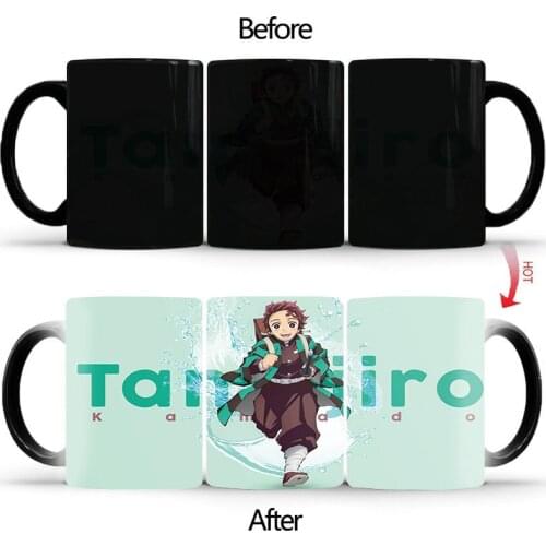 Lovely Green cartoon mug changing color Japanese cartoon magic mugs stylish gift student couples lovers BSKT-031