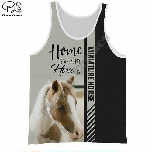 PLstar Cosmos Beautiful Horse Sleeveless Tank Top New Fashion Women men Harajuku Casual 3D printed Animal Vest o-neck Style-6