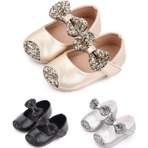 1 Pair Toddler Shoes Bowknot Shape Anti-Slip Lightweight Fashion Soft Baby First Walker Shoes Princess Shoes for Spring