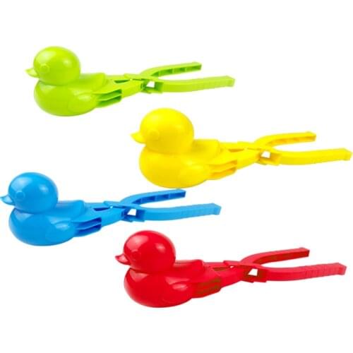 1PCs Plastic Snowball Maker Clip Safety Cartoon Duck Winter Snow Sand Mold Tool for Snowball Fight Outdoor Fun Sports Toys