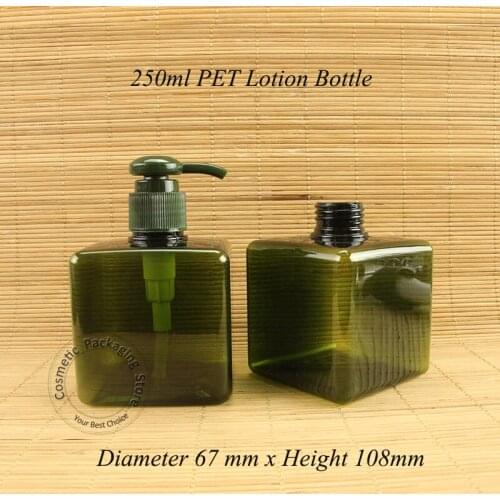10pcs/Lot Promotion 250ml PET Plastic Lotion Pump Bottle Empty Cosmetic 250g Women Makeup Container Refillable Packaging