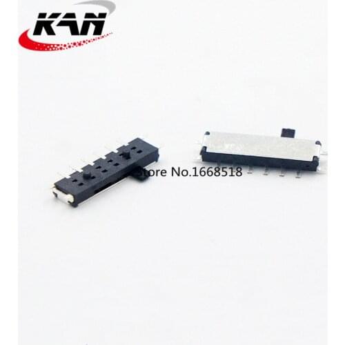 100PCS MSKT-14C01 MINI slide switch 1P3T 10 pin SMD SMT mini toggle switches with fixed pin step slide switch