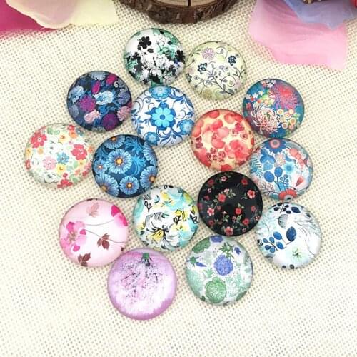 20 pieces a lot)Bohemian wind pattern 25mm round glass refrigerator