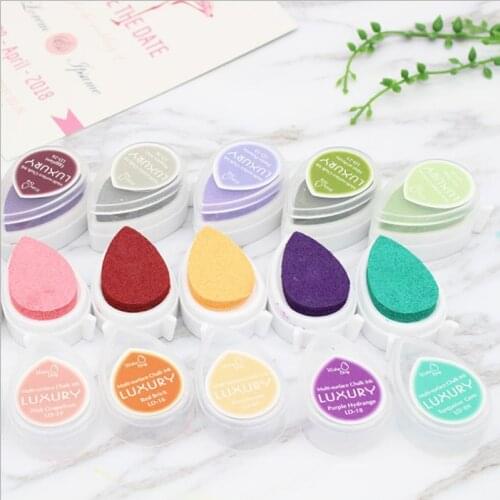 2021 New Mini Water Droplets Shape Ink pad/Colorful Cartoon Ink pad/Ink stamp pad/Inkpad set for DIY funny work/Scrapbooking