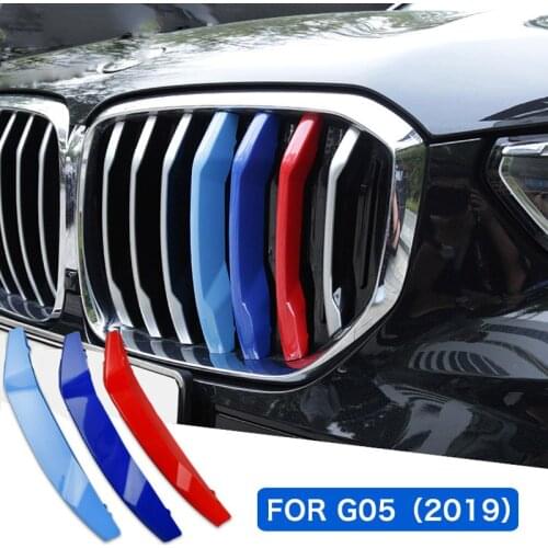 3pcs Exterior Car Front Grill Strip Trim For BMW X5 G05 2019 Year Model Accessories
