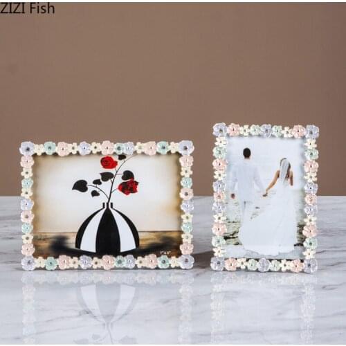 6/7 Inch Petal Decorative Border Photo Frame Nightstand Tabletop Family Portrait Lace Picture Frames Living Room Modern Decor