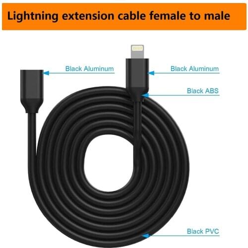 Lightning Extension Adapter for iPhone 12 Pro Max, Audio Card, Tiktok Streaming, Headphone, Youtube, Netflix, 30cm 1ft 2m 6ft