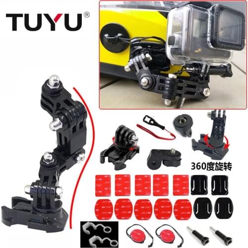 TUYU Accessories Helmet Camera Accessories GoPro Hero 9 8 7 6 5 4 SJCAM SJ4000 EKEN H9R Yi4k 4 Ways helmet mounting bracket