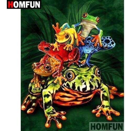 HOMFUN Full Square/Round Drill 5D DIY Diamond Painting "Colored frog" Embroidery Cross Stitch 5D Home Decor Gift A08802