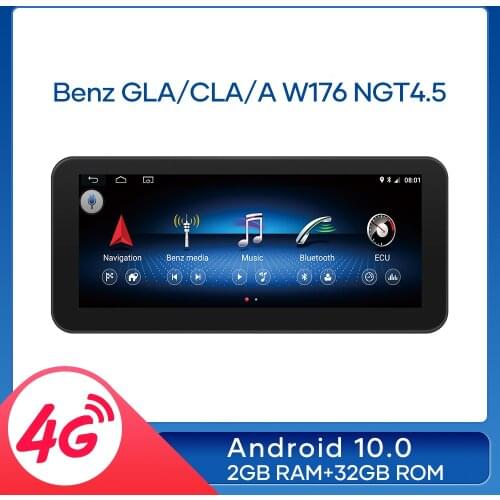 MCWAUTO For Benz GLA/CLA/A W176 2013-2015 Android 10.0 Car Multimedia Radio GPS Navi Stereo 2+32GB RAM WIFI BT AUX 10.25 inch
