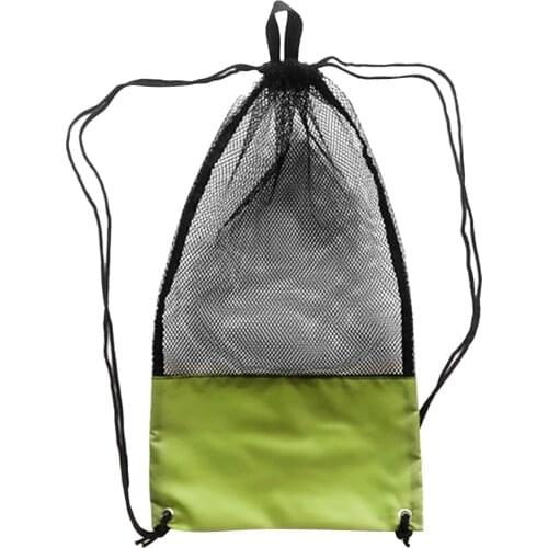 Large Drawstring Mesh Carry Gear Bag For Scuba Diving Swim Fins 19" X 10.6"