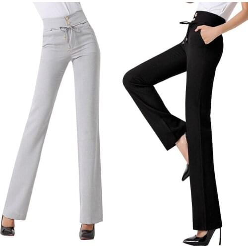 New Arrival Spring Summer Women Casual Pant High Waist Plus Size Pants Trousers Linen Slim Straight Pants Women