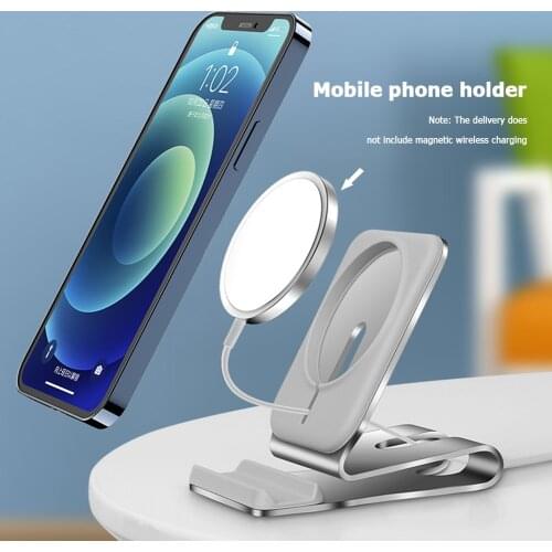 Charger Bracket For Iphone 12 Magsafe-Metal Magnetic Absorbing Invisible Charger Stand Foldable Moblie Phone Holder