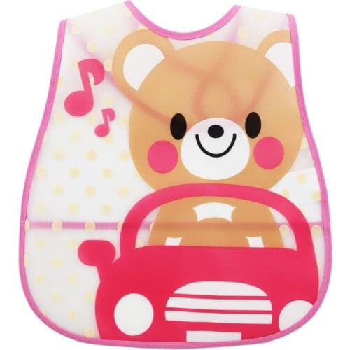 Baby EVA Waterproof Lunch Feeding Bibs Newborn Baby Cute Cartoon Feeding Cloth Towels Children Apron Kids Feeding Accessories