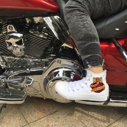 Wen Design BBQ Barbecue Sausage Canvas Shoes White Men High Top Women Sneakers Sports Shoes Platform Sneakers Lace up Plimsolls