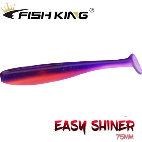 FISH KING 20pcs/pack Easy Shiner Fishing Lures 75mm/3g Wobblers Carp Fishing Soft Lures Silicone Artificial Double Color Baits