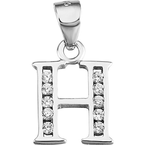 GND0179 New 925 Sterling Silver Crystal Capital Letter H Necklaces Pendants Fashion Jewelry Pendant For Women Dropshipping