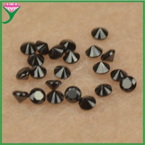 Hot Sale 1000pcs/Lot 5A 0.8-4.0mm Black Color Lab Gems Loose Round Shape Brilliant Cut Synthetic Nano Stone For Wax Setting